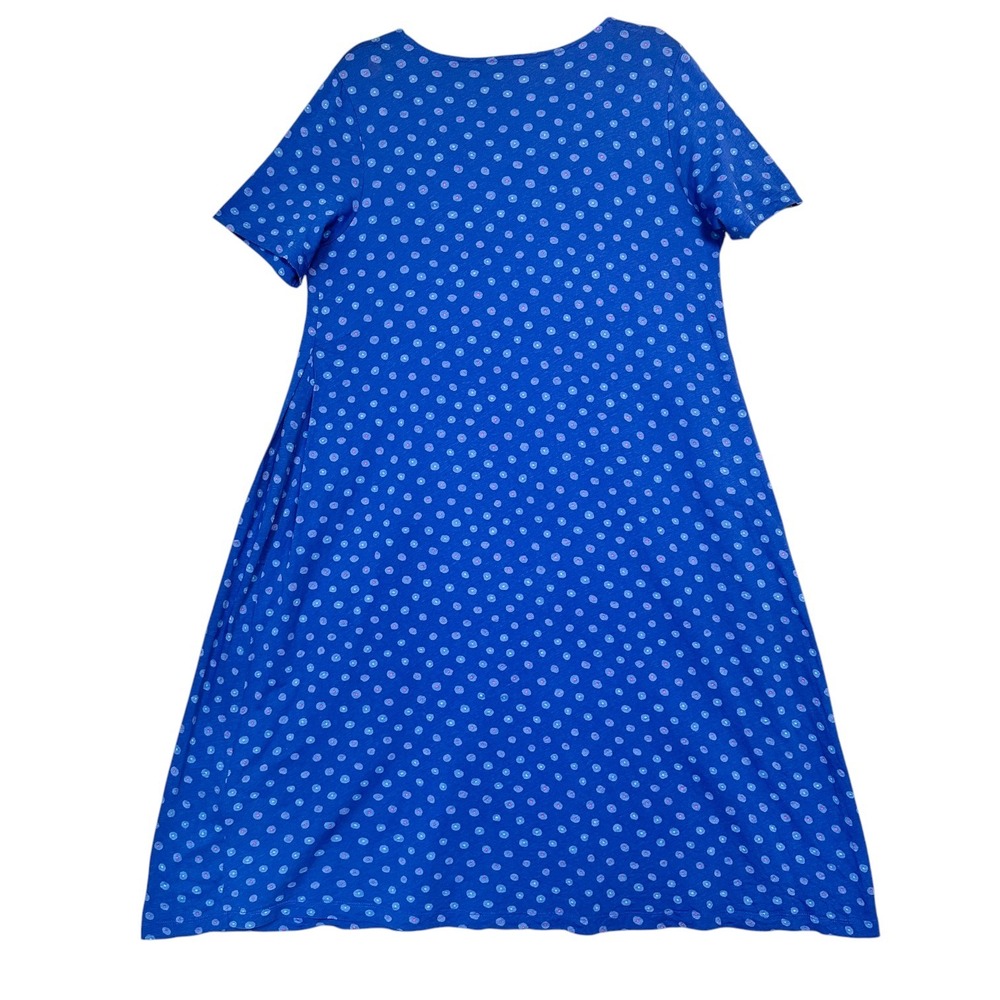 Gudrun Sjoden Dress Midi M Slub Organic Cotton A-Line Pockets Dot Blue Lagenlook - Picture 13 of 15
